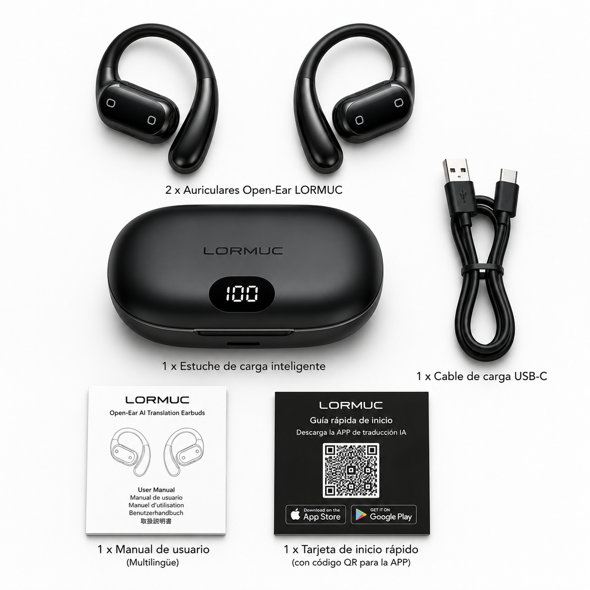 LingoAir-Auriculares Bluetooth Traductor para Viajeros